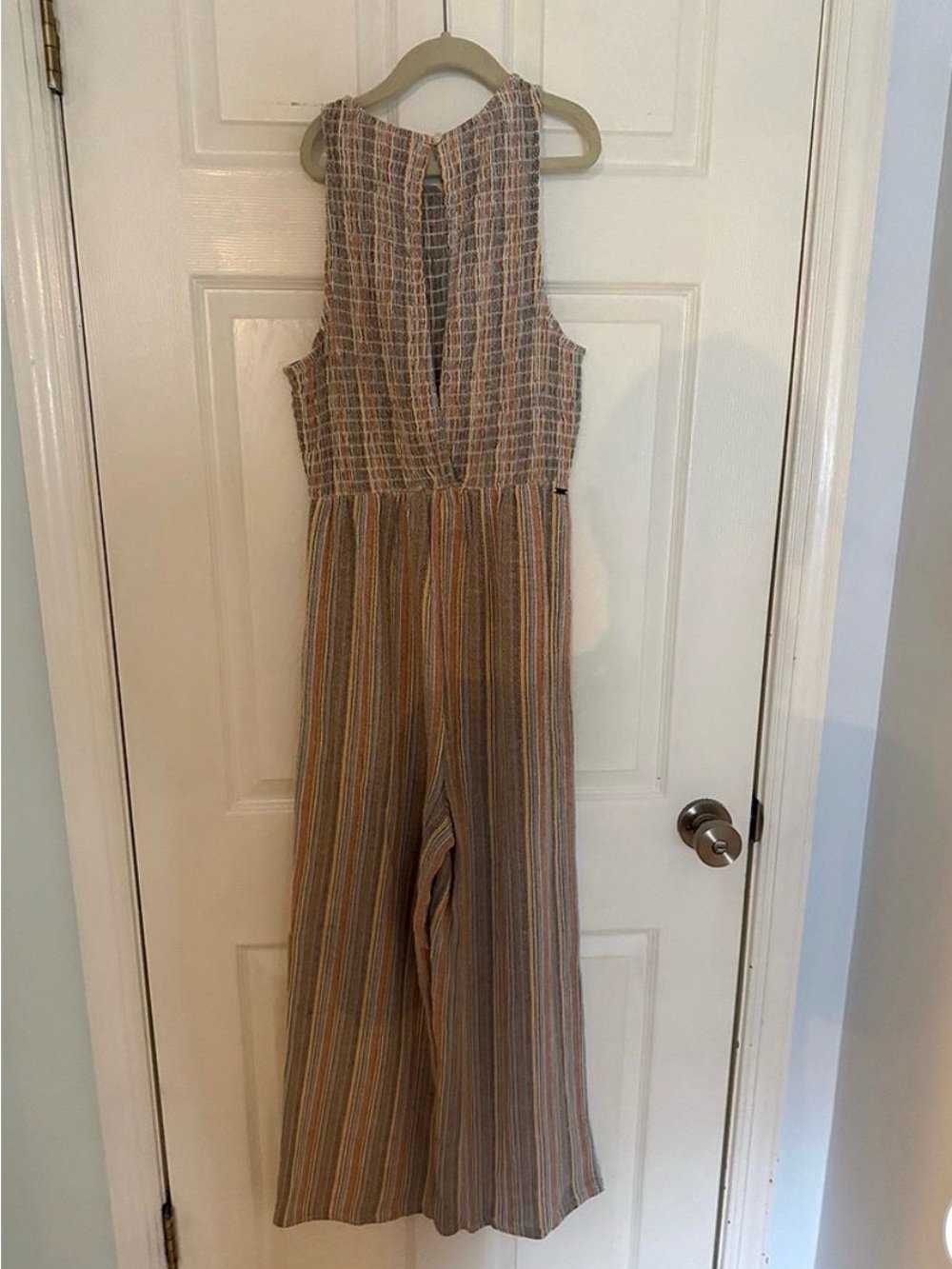 O'Neill Neutral Striped Sleeveless Jumpsuit